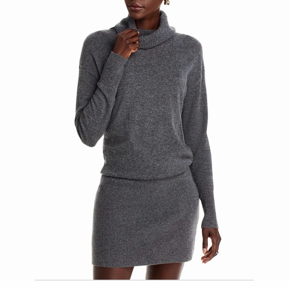 Veronica Beard Charcoal Turtleneck Sweater Dress